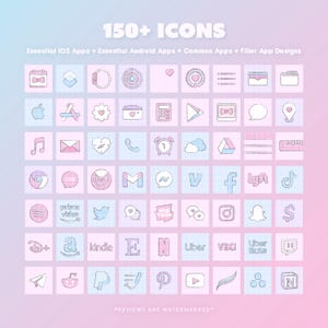 Dreamy Pink Coquette Bunny Aesthetic 150+ Mobile App Icons Variety Pack