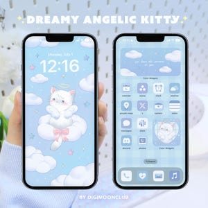 Coquette Dreamy Angelic Kitty Theme Pack for iOS / Android