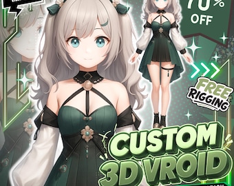 Custom VTuber Avatar | Live2D to 3D VRoid Model | Unity & VRChat Ready | 3D Vtuber Model | Anime Vtuber | VRchat Avatar, Anime Vroid