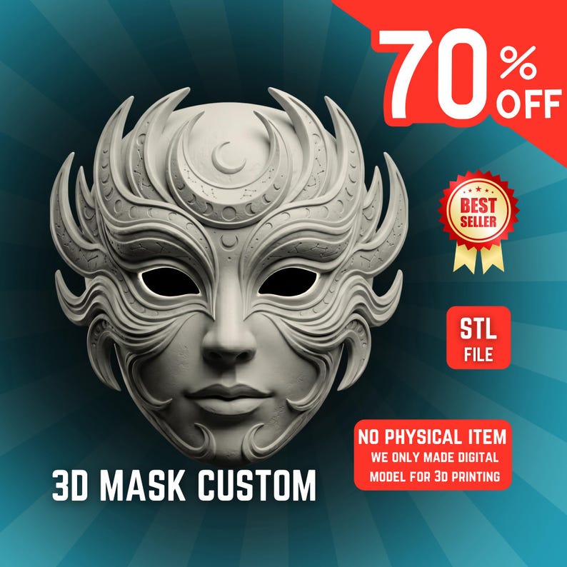 Custom 3D Printable Mask Design | Cosplay & Costume Digital Files (STL ...