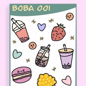 Cute Boba Sticker Sheet