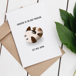 Laughter Is The Best Medicine | Kookaburra Get Well Card | Kawaii | Handmade Card | Greeting Card | Bird Lover | Get Well Soon | Pun Card