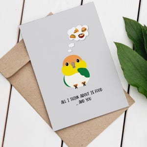 Foodie | Food Lover | Kawaii | Handmade Card | Greeting Card | Bird | Couples | Pun Card | Favourite | Love | Anniversary