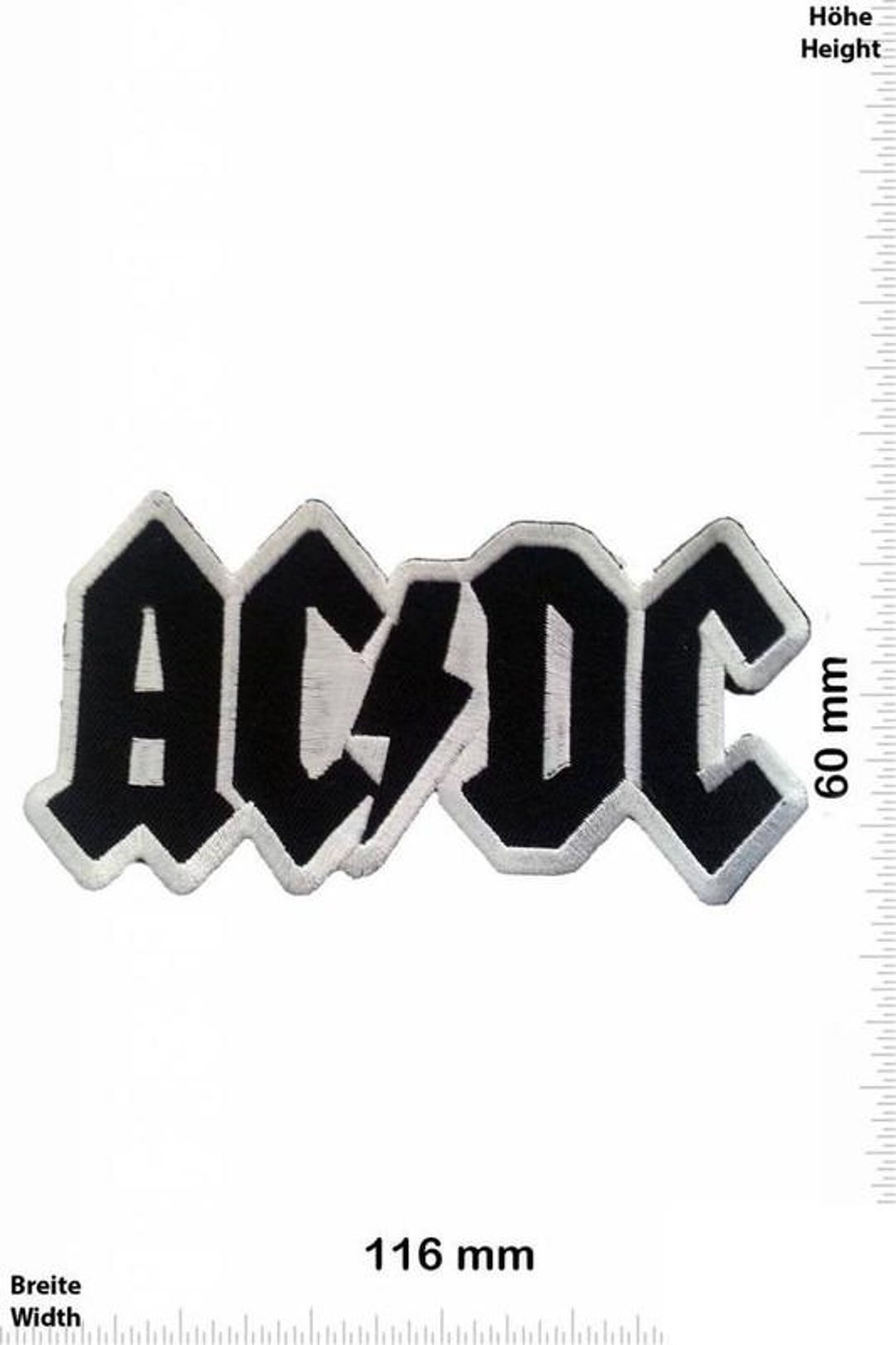 Ac Dc Acdc Aufnaeher Black Embroidered Patch Badge Applique Iron On - Etsy