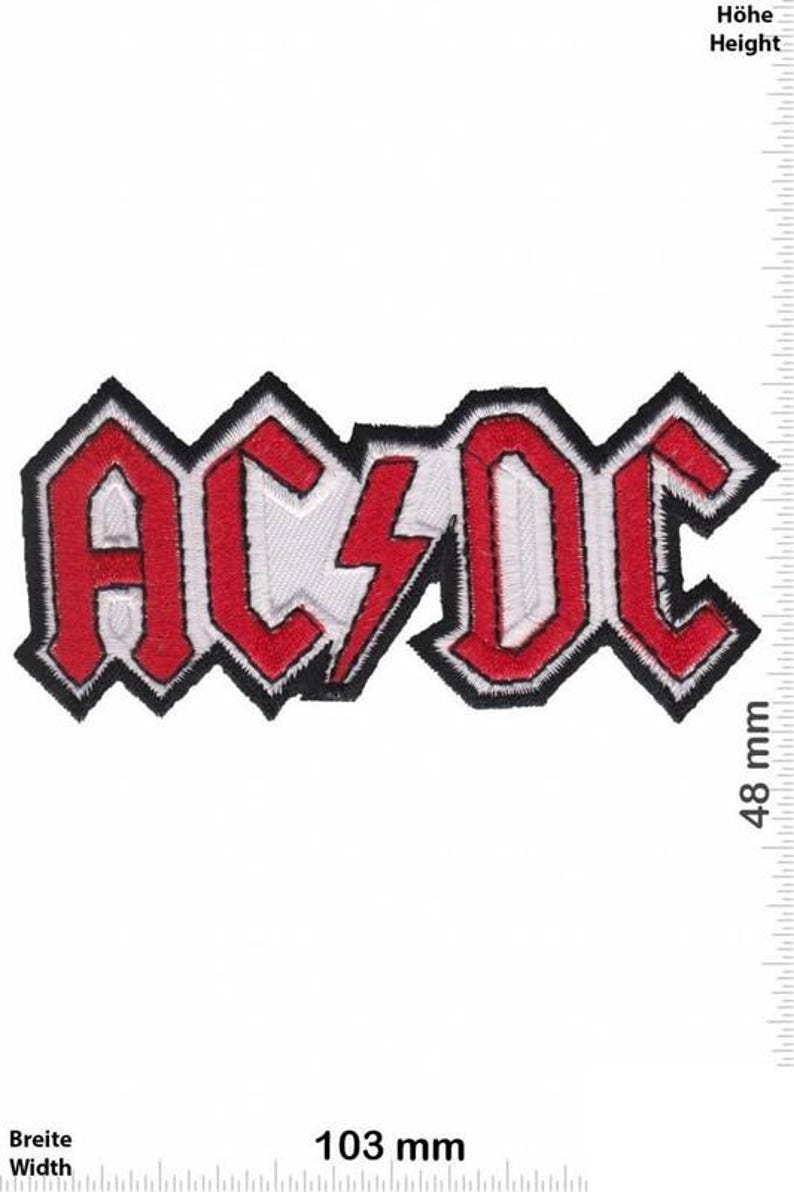 Ac Dc Acdc Red Silver Embroidered Patch Badge Applique Iron On - Etsy