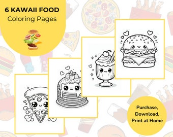 6 Kawaii-kleurplaten | Kawaiikleuring | Kawaii-kleurboek | Leuke kleurplaten | Homeschool-afdrukbare items | Kleurboek voor kinderen | Kawaii