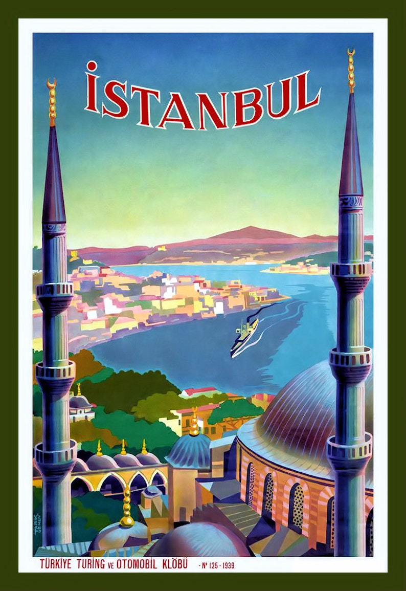 Istanbul Travel Poster Large Refrigerator Magnet Free US Shipping image 1