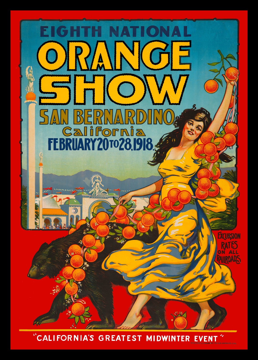 San Bernardino 8th Orange Show Poster Large Refrigerator Free US