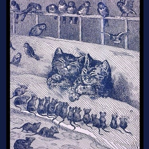 La pesadilla del gato de pájaros y ratones imán grande para refrigerador envío gratuito a EE. UU.