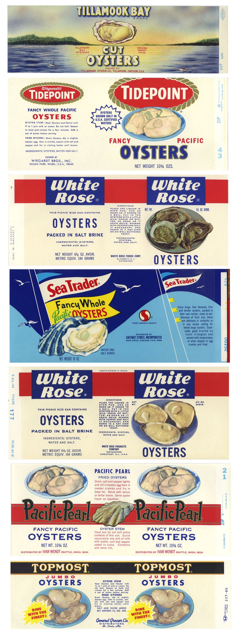 20 Different Vintage Fish Cannery Labels image 3