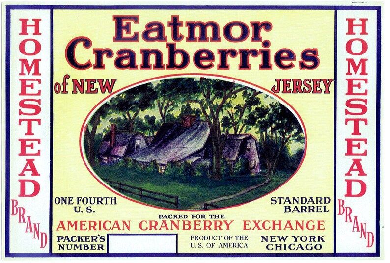 4 Different New Jersey Original Cranberry Labels Etsy