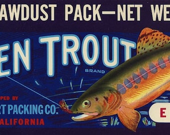 Golden Trout Grape crate Label