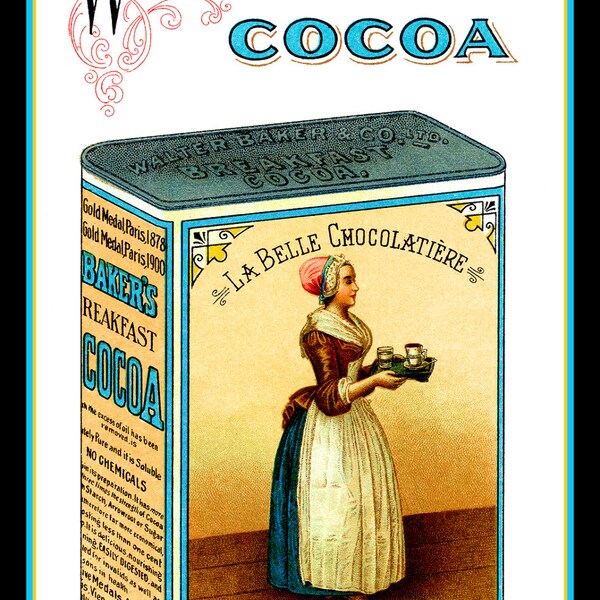 Walter Baker Cocoa Ad Large Refrigerator Magnet  Free US Shipping