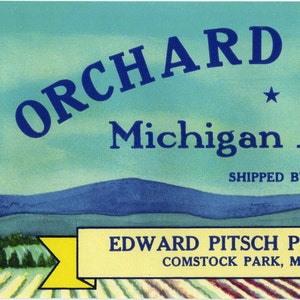 4 Different Original Comstock Michigan Fruit Tin Can Labels