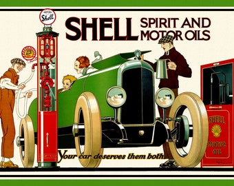 Vintage Shell Gas Advertisement Large Refrigerator Magnet Free US Shipping