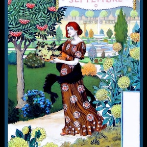 Month of September  Large Refrigerator Magnet Eugene Grasset  Free US Shipping