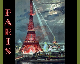 Eiffel Tower  in Paris Large Refrigerator Magnet  Free US Shipping