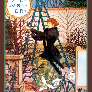 Month of February Large Refrigerator Magnet Eugene Grasset  Free US Shipping