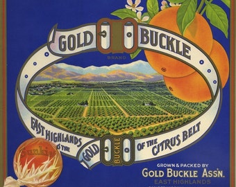 Gold Buckle Orange crate label from California