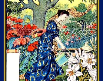 Month of July Large Refrigerator Magnet Eugene Grasset