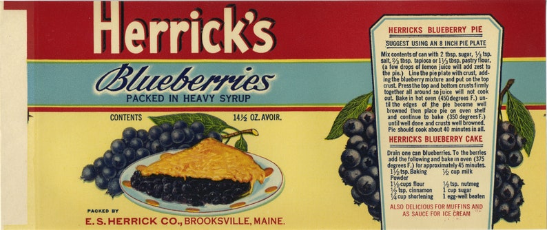 Nine Different Blueberry Can Labels - Etsy