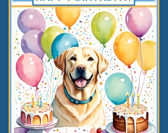 Labrador Retriever Happy Birthday Large Refrigerator Magnet