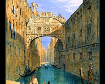 Bridge of Sighs Venice Italy Large Refrigerator Magnet Free US Shipping