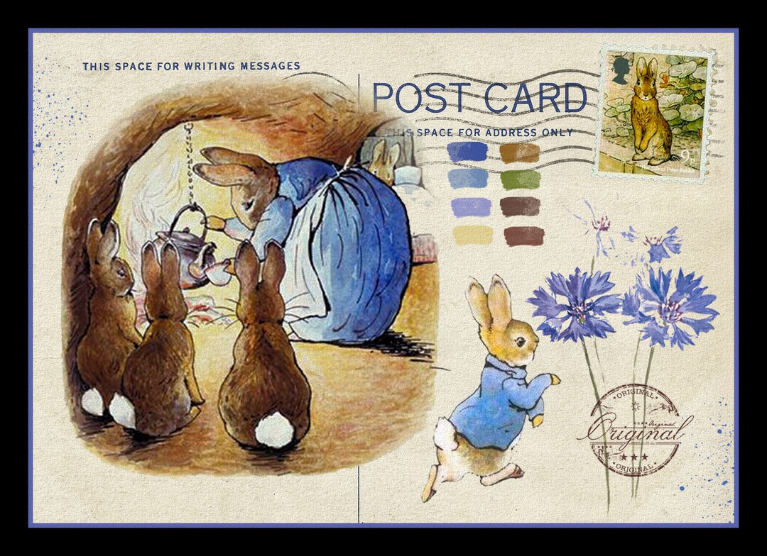 Peter Rabbit Postcard Large Refrigerator Magnet Beatrix Potter Free US ...