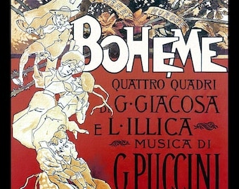 La Boheme Opera Vintage Poster Large Refrigerator Magnet Free US Shipping