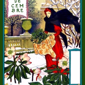 Month of December Large Refrigerator Magnet Eugene Grasset
