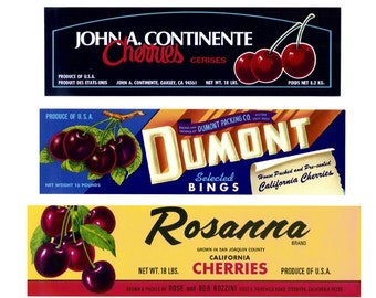 22 Cherry Apricot Plum Fruit Crate Labels