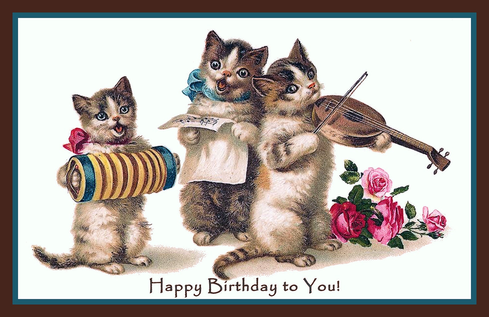 Открытка с котами поздравления. Винтажная открытка с днем рождения. С днем рождения кот. Открытка с днём рождения с котом. Открытка с днём рождения с котятами.