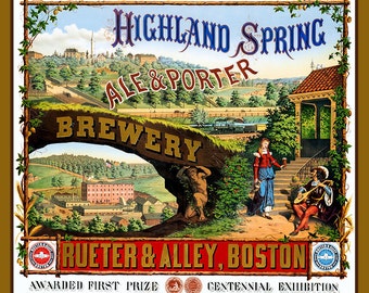 Highland Spring Porter and Ale Boston Beer  Large Refrigerator Magnet