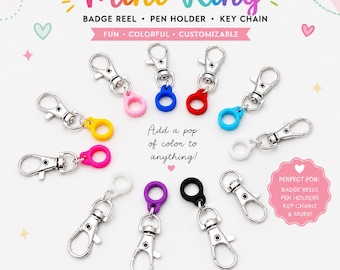 Mini-Ring-Ausweishalter mit Stiftehalter und Schlüsselanhänger | Farbenfrohes, personalisierbares Accessoire
