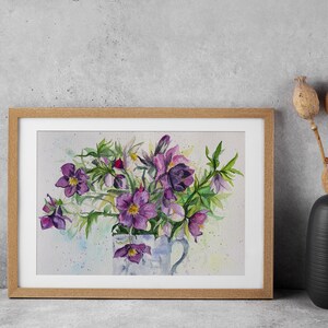 Bouquet. Acquerello su carta, paesaggio, botanica, natura di Cipro, disegno originale, dipinto a mano, arredamento d'interni, fiori