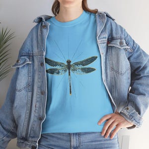 Libellen-T-Shirt, süßes abstraktes Libellen-Design Unisex-T-Shirt aus schwerer Baumwolle, 9 Farben, 3x 4x Libelle, Geschenk für Naturliebhaber, Libelle