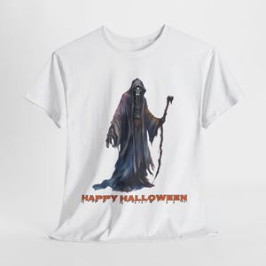 Grim Reaper Halloween Tee, Scary Halloween Unisex Shirt, Spooky Halloween T-Shirt, Costume Party Top, Death Halloween Apparel