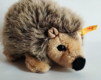 Vintage 80's Steiff Joggi Hedgehog Woven Plush 6"