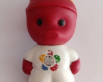 Vintage 70's German Rubber Figurine Mascot World Youth Festival GDR