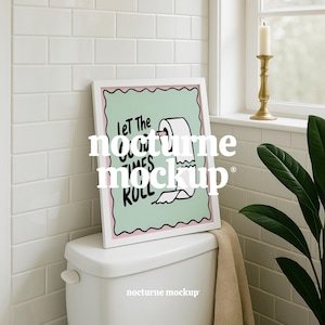 Bathroom Wall Art Mockup, Toilet Mockup, WC Mockup, Poster Frame Styled Mockup, Minimalist Bathroom Mockup, Bathroom Mockup, Restroom Mockup