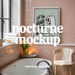 Bathroom Wall Art Mockup, Toilet Mockup, WC Mockup, Mockup for Poster, Minimalist Bathroom Mockup, Bathroom Mockup, Restroom Mockup, ISO DIN