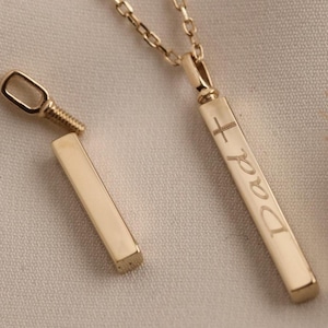 14K Solid Gold Cremation Urn Necklace: Memorial Ash Holder Pendant