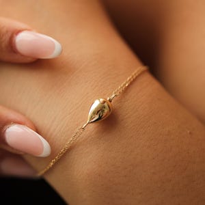 14K Real Gold Tear Drop Cremation Urn Bracelet,Personalized Ash Holder Tear Drop Bracelet,Memorial Keepsake Jewelry,Gold Ash Holder Bracelet