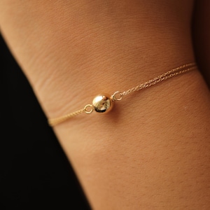 14K Real Gold Ball Cremation Urn Bracelet, Custom Ash Holder Ball Bracelet, Memorial Keepsake Jewelry, Gold Ash Holder Bracelet, Ash Holder
