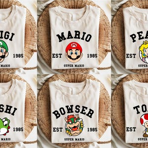 Super Mario Family Shirt | Super Mario Character Shirt | Super Mario Birthday Party Tee | Mario & Friends Party Tee | Super Mario Apparel