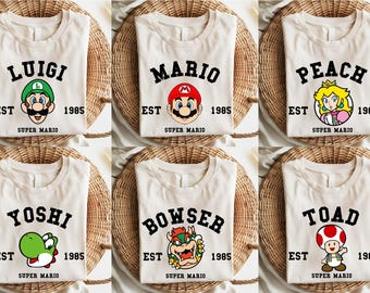 Super Mario Family Shirt | Super Mario Character Shirt | Super Mario Birthday Party Tee | Mario & Friends Party Tee | Super Mario Apparel