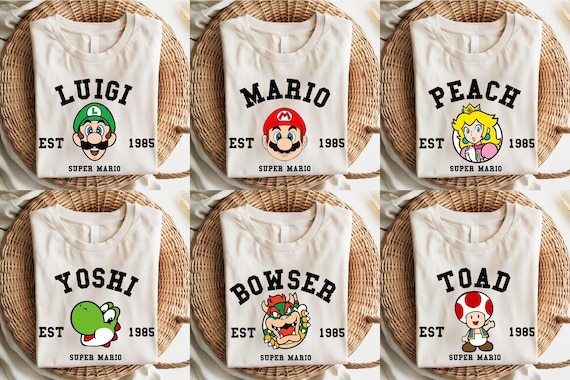 Super Mario Family Shirt | Super Mario Character Shirt | Super Mario Birthday Party Tee | Mario & Friends Party Tee | Super Mario Apparel