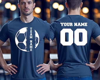 Custom Soccer Shirts, Personalized Soccer Player T-Shirt, Matching Team Shirt, Custom Soccer Gifts, Soccer Team Uniform Tee, Sports Fan Gift
