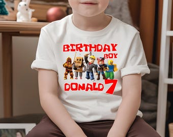 Custom Roblox Shirt, Family Birthday Tee, Video Game Matching Birthday Tee, Bday Family Shirt, Roblox Birthday Tee, Personalized Roblox Tee