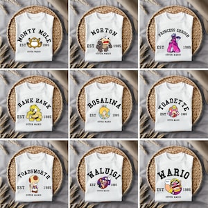 Super Mario Family Shirt | Super Mario Character Shirt | Super Mario Birthday Party Tee | Mario & Friends Party Tee | Super Mario Apparel image 5